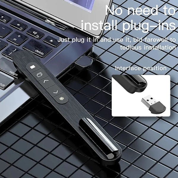 Wireless Presenter Röd Laser Page Turning Pen 2.4G RF Volym Remote Control PPT Presentation USB PowerPoint Pointer