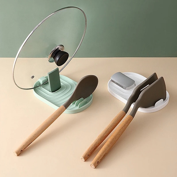 Polykrom foldbar nordisk stil gryte holder lokk spade oppbevaring stativ