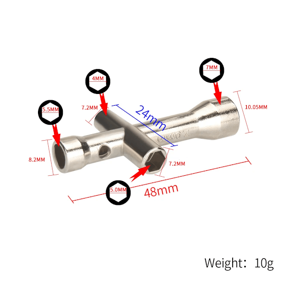 3D tulostin suutin työkalu 4in1 M2 M2.5 M3 M4 ruuvi mutteri kuusikulma risti avain E3D V6 MK8 suuttimet mini avain