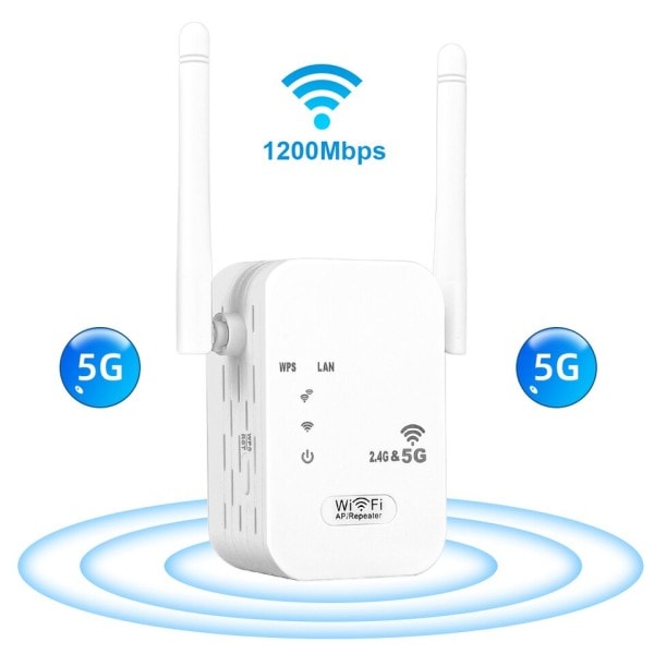 2.4G 5Ghz Langaton WiFi Toistin Wi Fi Signaali Booster 300M 1200Mbps WiFi vahvistin 5G Wi-Fi pitkä kantama laajennus