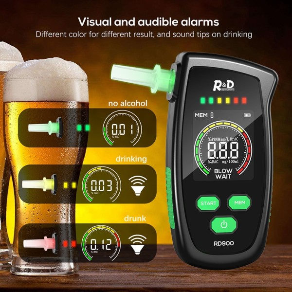 Digital Breath Alkohol Tester Mini Professionell Polis Alkohol Tester Breath Rupit Körning Analyzer