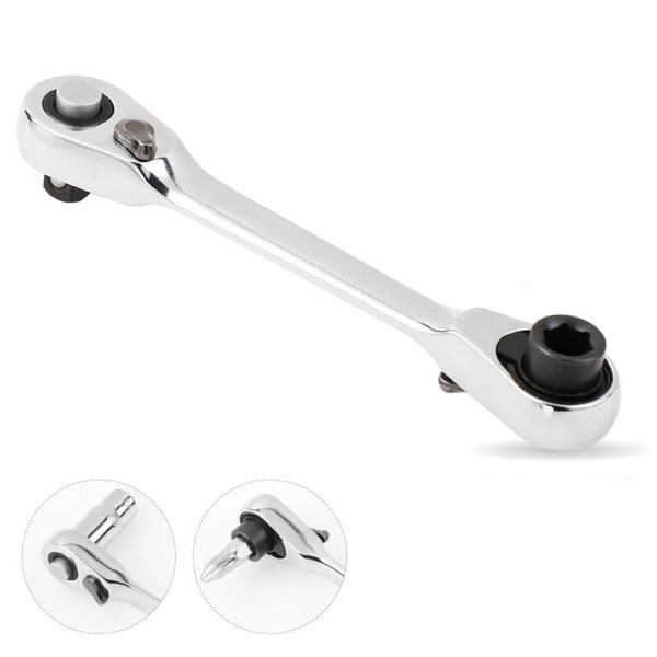Mini 1/4tommer Dobbel Ended Quick Socket Ratchet Nutch Stang Skrutrekker Bit Hånd verktøy