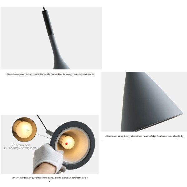 Moderne Led Pendel Lys Sort Kjøkken Inventar Soverom Bord Spisestue Rom Hengende Lampe