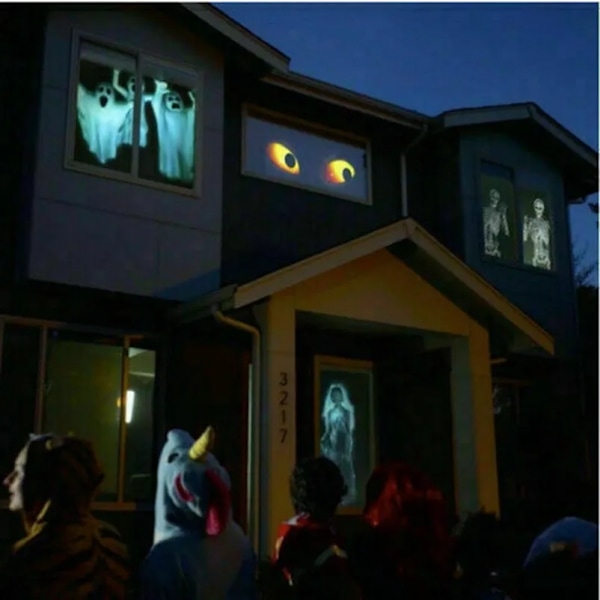 Holografisk Projektor 12 Filmer Window Wonderland Film Projektor Spooky Nights