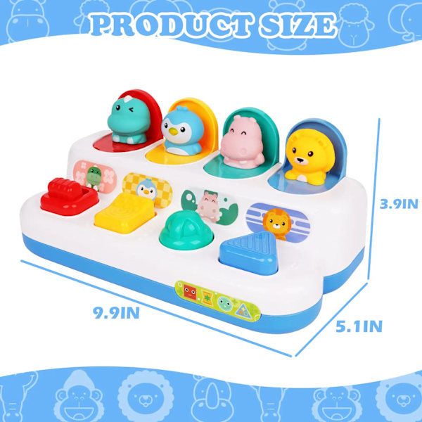 Interaktiv Pop Up Dyr Leke Peekaboo Switch Box Knapp Box Skat Overraskelse Eske
