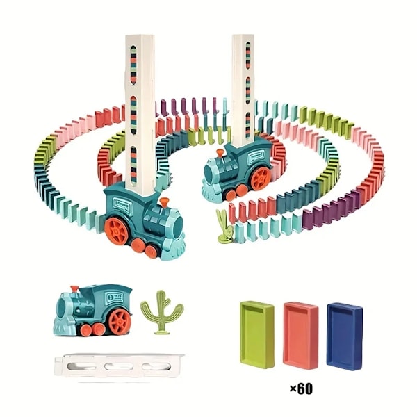 Automatisk Lægtende Domino Tog Elektrisk Bil Brick Blocks Kits