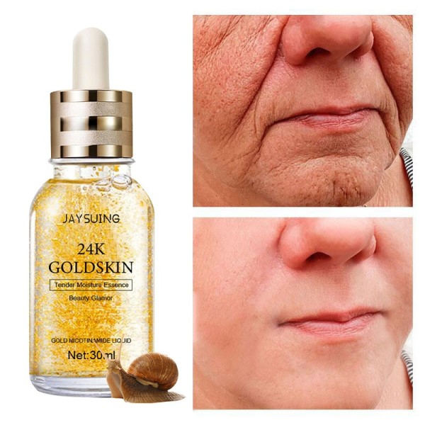 Kollagen Fjernelse Rynke Serum 24K Guld Anti Aging Lifting Opstrammende Fade Fine Liner Face Essence Fugtgivende