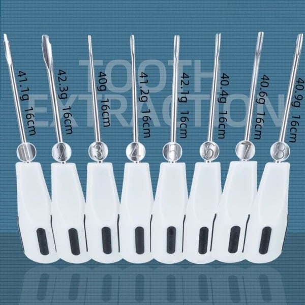 8st set Dental Luxating Lift Hissar Clareador Curved Root Extracting Tandläkare Kirurgiskt Instrument