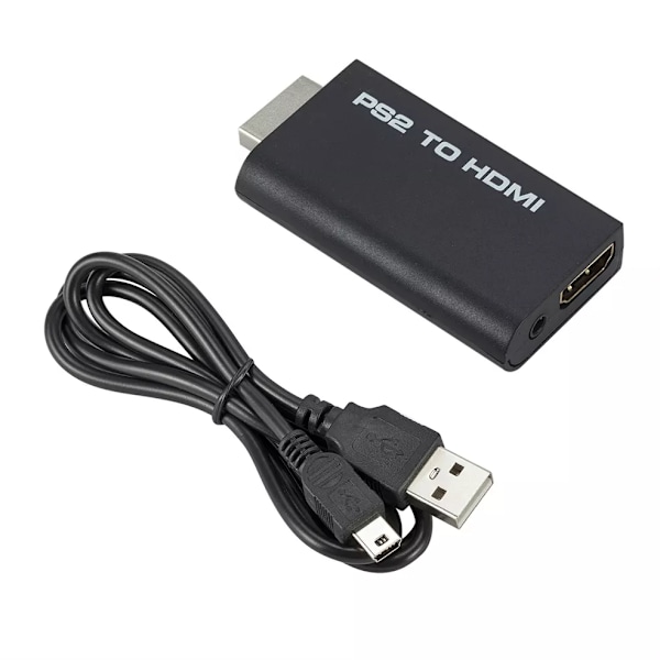 PS2 HDMI-yhteensopiva Audio Video Muunnin sovitin 480i/480p/576i 3,5mm ääni lähtö kaikkiin PS2 näyttö tilat