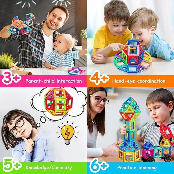 Barn Big Size Plus Magnetisk Byggnadsblock för Barn Designer Konstruktör Set leksaker