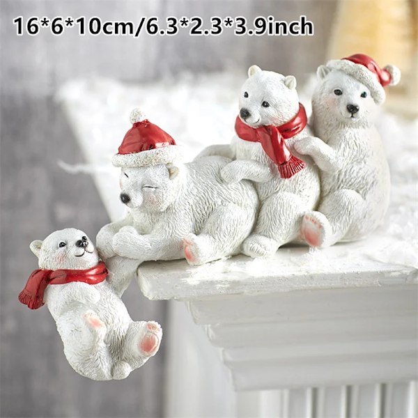 Jul Harpiks Ornament Gnome Julemand Hvid Bjørn Figuriner Håndværk Xmas pynt