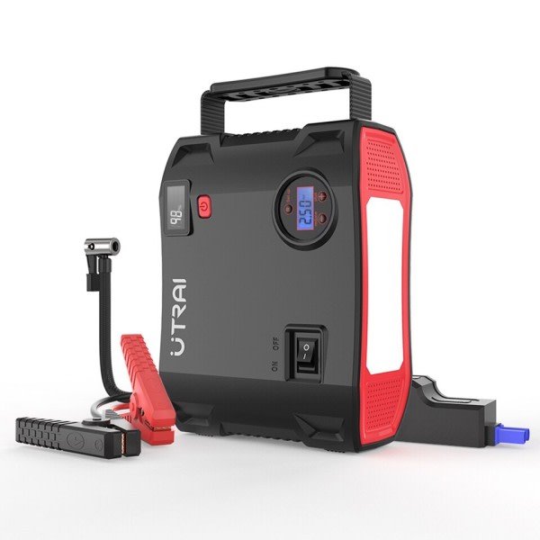 Kompressor 150PSI Luft Pumpe Cykel Bil 2000A Jump Starter  Power Bank Trådløs Dæk Inflator