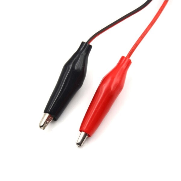 Punainen ja musta 50cm johto alligaattori testi liitin USB naaras liitin virta sovitin syöttö