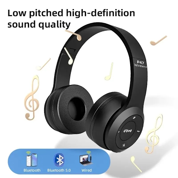 Stereo P47 Headset 5.0 Bluetooth Headset Folding Series