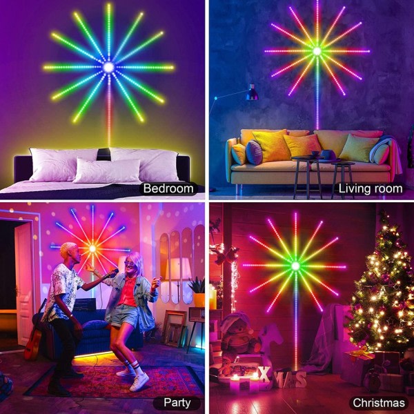 Smart LED Lys Strip DIY Fyrverkeri Fjernkontroll Bluetooth Festoon Lampe Hjem Innendørs Soverom Fest Bar