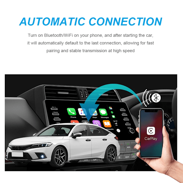 Langallinen Wireless CarPlay sovitin 2in1 Smart Box Plug and play Auto Connect Wireless