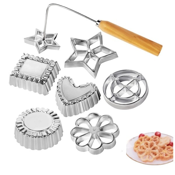 Støpe Rosett Jern Mugg Sett 5/7stk Bunuelos Mugg Med Håndtak Timbale Konditor Verktøy Achappam Cookie Maker