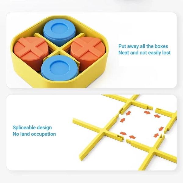 Super TIC-TAC-TOE BOLT Schack Pussel Leksaker Kompakt Och Bärbar Familjebräde Spel Schack Leksaker