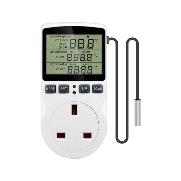 Timer Socket Digital Termostat 220v Temperatur Kontroller Køling Opvarmning Temperatur Sensor