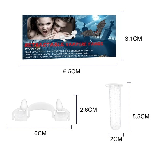Halloween Infällbar Vampyr Tänder Tandproteser Zombie Tänder Tandtänder Cosplay
