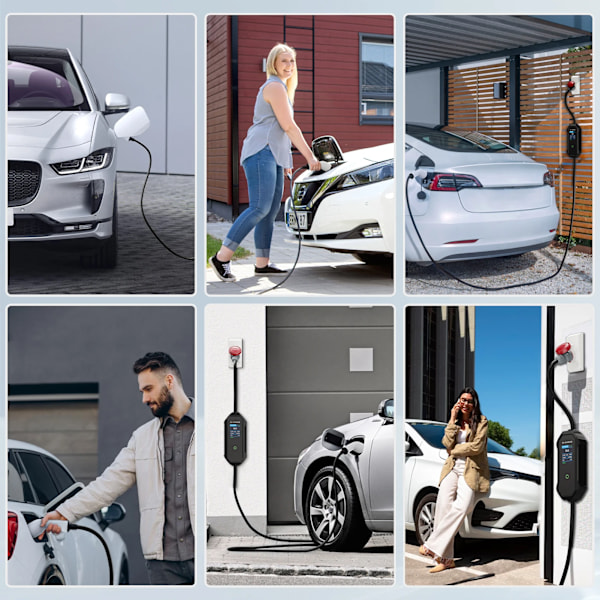 Typ2 Bärbar EV Laddare 11KW 16A 3P GBT Bil Laddare Wi-Fi APP Kontroll