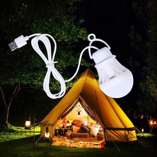 Bärbar Lantern Camp Lights USB Glödlampa 5W Ström Utomhus Camping Multi Verktyg
