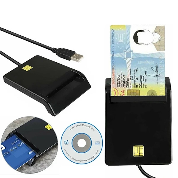 USB 2.0 Smart ID Card Reader til SD ATM CAC TF Bank Card SIM Card Reader