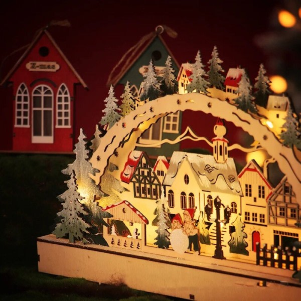 Gränsöverskridande jul trädekorationer LED belysning jul by skyltfönster display