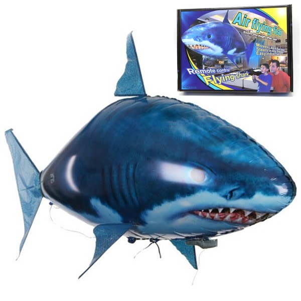 Fjernkontroll Kontroll Shark Leker Luft Svømming RC Dyr Radio Fly Ballonger Klovn Fisk Dyr