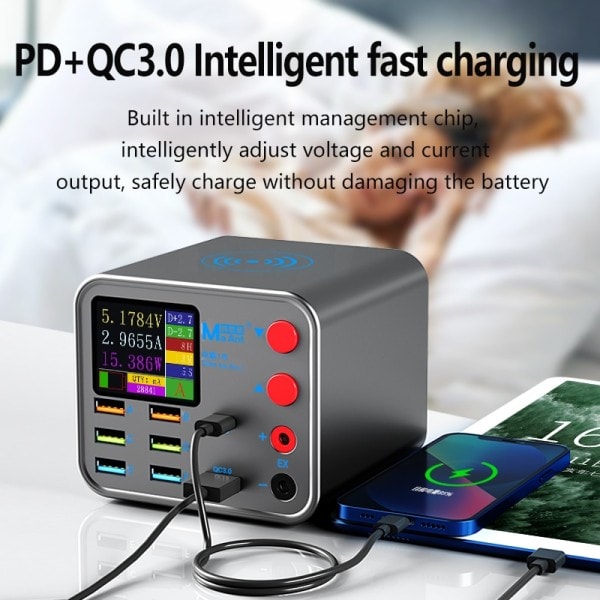 Smart Digital Skærm Oplader USB Multi Port Oplader Hurtig Opladning