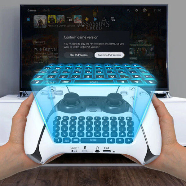 Trådlös Bluetooth Gamepad tangentbord kontroll chatt pad för PS5