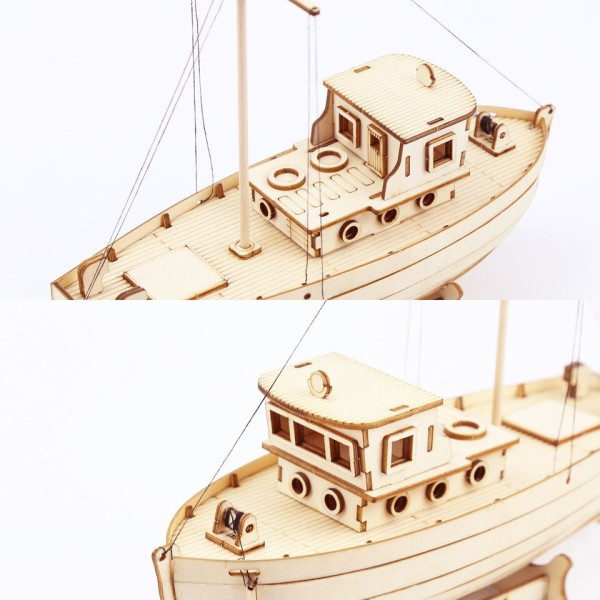 Trä Skepp Modell Kit Segelbåt Fiske Båt Byggnad 3D Pussel Montering Trä Gör-det-själv Mekanisk leksak
