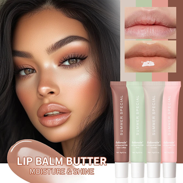 4 bitar  Läpp Balm Djup Fuktgivande Läpp Glaze Utjämnande Läpp Liner