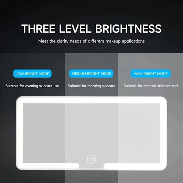 HD Mirror Bil LED Makeup Spejl Tre Gear Justering Sol Visor Plade