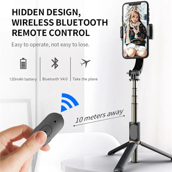 Mobil Video stabilisator Bluetooth selfie stick stativ Gimbal Stabilisator For smarttelefon Live vertikal opptak brakett