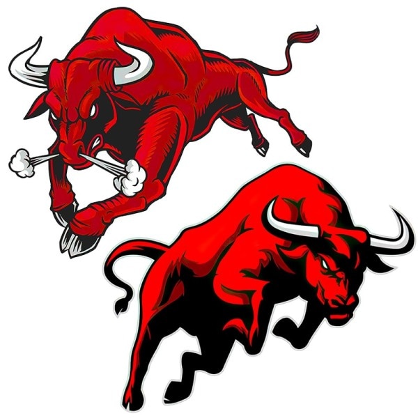 Tre priser CC55 Rød Angry Bull PVC Mærkat Decal til Væg Vindue Kuffert Bærbar Spejl Scooter Moto bil klistermærker