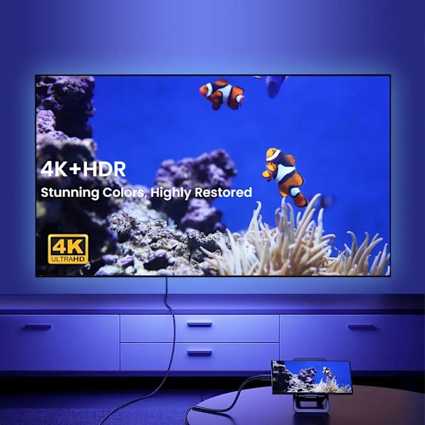 Hög kvalitet USB C till HDMI kabel 6,6ft 4K@60hz Flätad Typ-C till HDMI kabel Ultra Hög hastighet adapter kabel