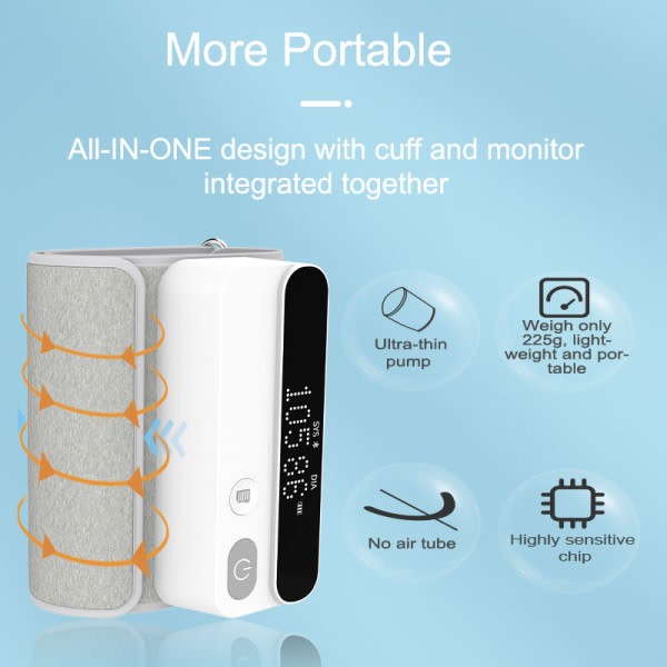 Engelsk Voice Arm Bluetooth Opladbar Lang Tid Bruk Medisinsk Blod trykk monitor