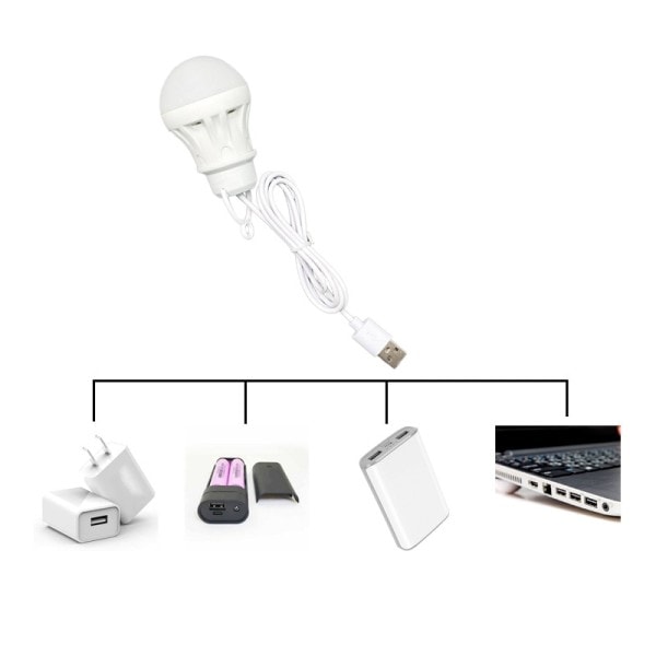 Bärbar Lantern Camp Lights USB Glödlampa 5W Ström Utomhus Camping Multi Verktyg