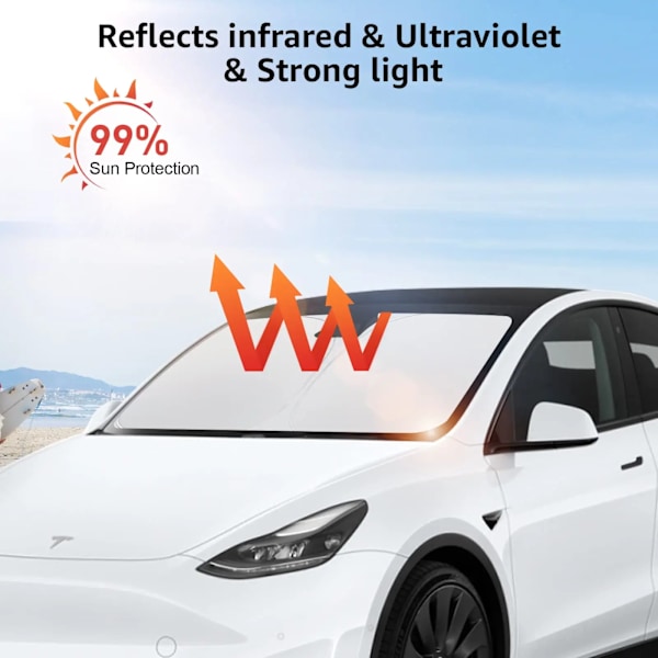 För Tesla vindruta solskydd vikbart fram fönster sol skydd kåpa värme skydd visir för modell y
