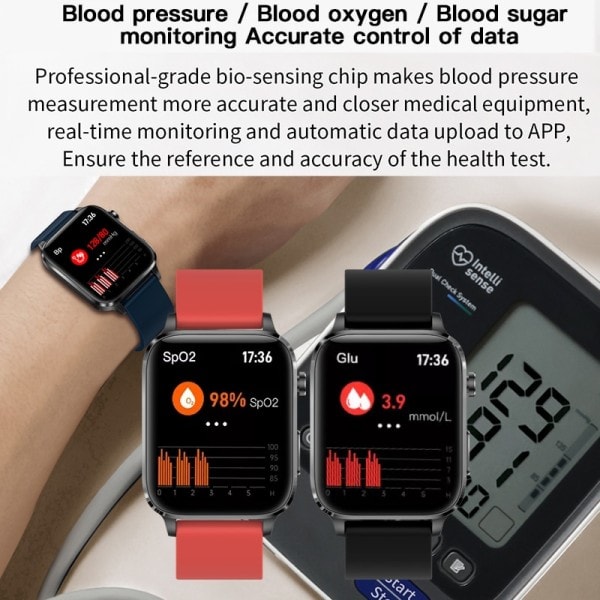 Termometer Smart Klocka Män Sangao Laser Treat Hälsa Hjärt Rate Blod Tryck Sport Smartwatch