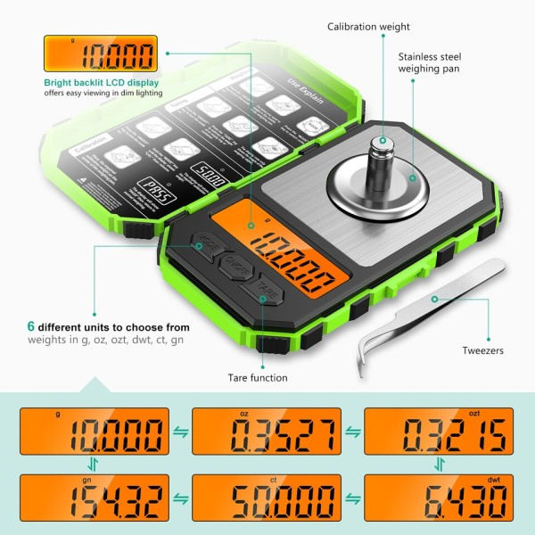 50g 0,001g digital vægt bærbar mini elektronisk vægt præcision professionel lomme vægt
