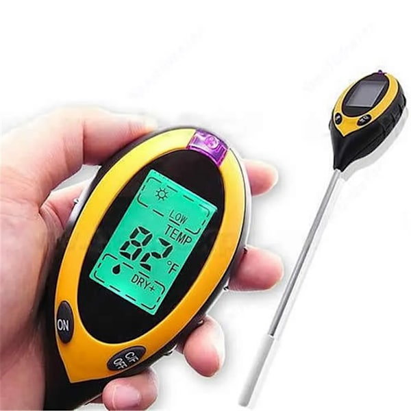 Jord PH Mätare Tester Mord Tester PH Fuktmätare Temperatur Solljus Intensitet mätning Analys Jord Surhetstest 4 i 1