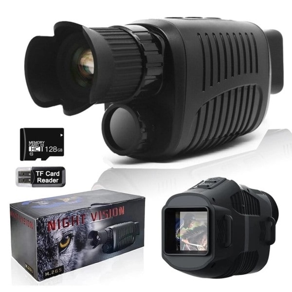 Monokulär Natt Vision Enhet 1080P HD Infraröd Kamera 5X Digital Ljus Zoom Jakt Teleskop