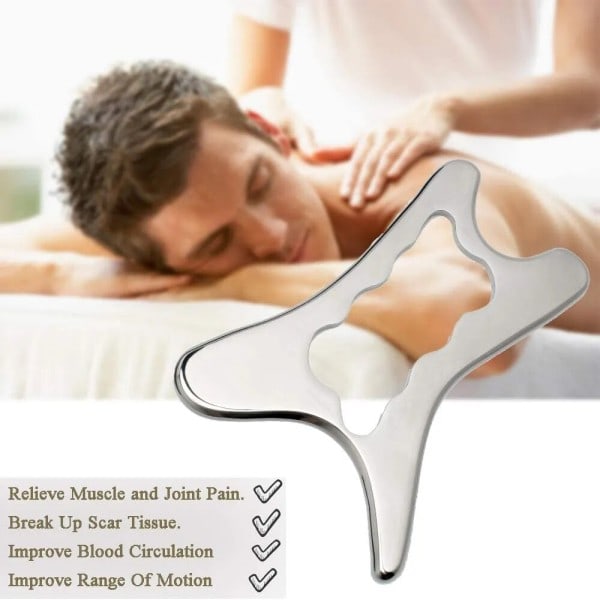 Rustfrit stål Gua Sha Massager Krop Smertelindring Fysisk terapi Værktøj Blødt Væv Myofascial Releasing Muskel Scraping Massage
