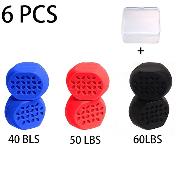 6 pieces 60lbs Jaw Exerciser Redefine Jawline Trainer Double Chin Jawliner