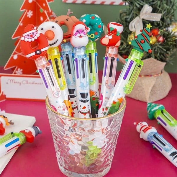 4  bitar tomte älg kulspets pennor gåvor jul fest favor barn gåva jul present