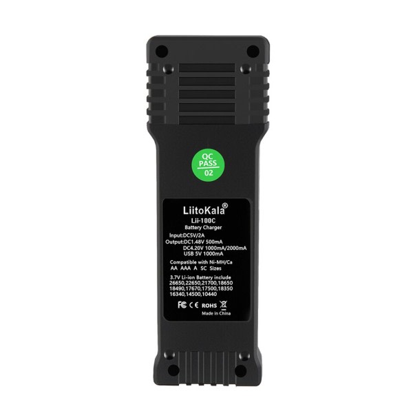 LiitoKala Lii-100C 21700 Batteri lader For 18650 18350 26650 16340 RCR123  14500 3.7V 1.2V Ni-MH Ni-Cd 2A USB smart lading 8559 | Fyndiq