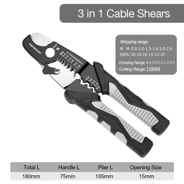 25 i1 Wire Striper Puller Multifunktionel Elektriker Wire Stripper Husstand Netværk Kabel Wire Sripper Elektriker Værktøj