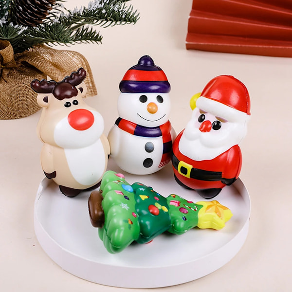 Jul leksaker tomten snögubben squishy stress bollar långsamt stigande avlastning leksaker